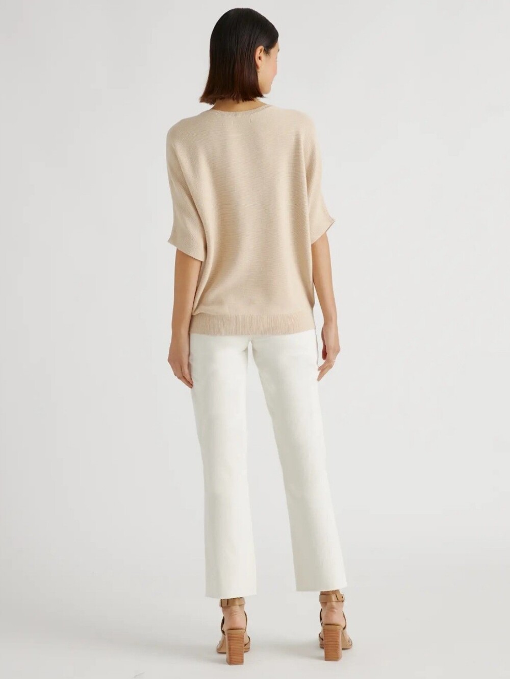 Quince Lightweight Cotton Cashmere Link-Stitch Dolman Sweater - Picture 5 of 9